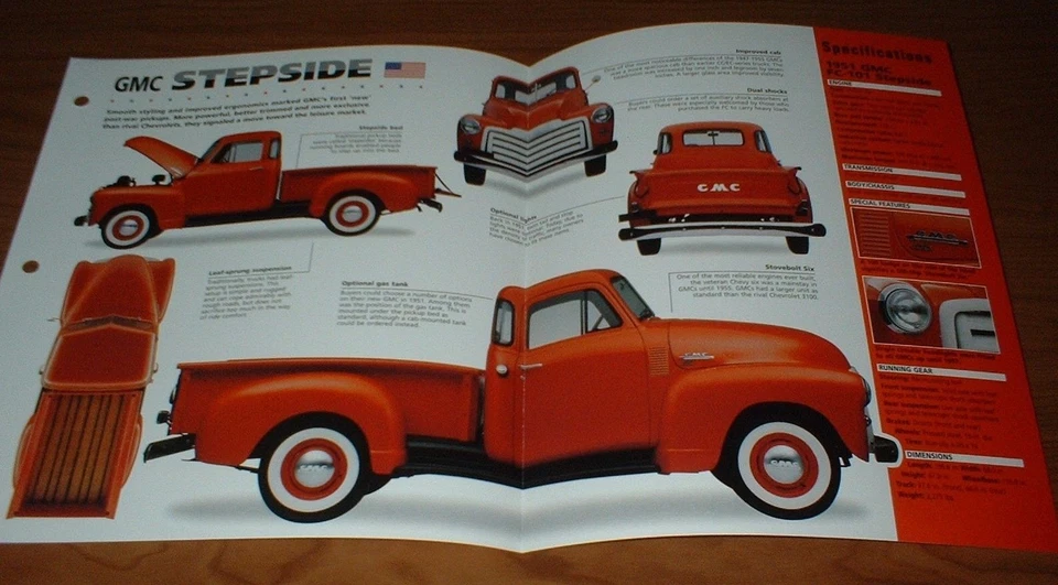1951 GMC FC-101 Stepside Original Imp Brochure 51 47 48 49 50-54 Truck Pick Up - Image 1 of 1