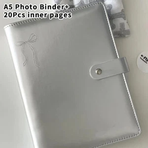 PU Leather A5 Silver Kpop Photocards Collect Binder Idol Photo Card Book DIY - Picture 1 of 16