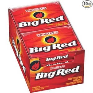 BIG RED WRIGLEY'S Cinnamon Chewing Gum Bulk Pack, 15 Count(Pack of 10) - Picture 1 of 4