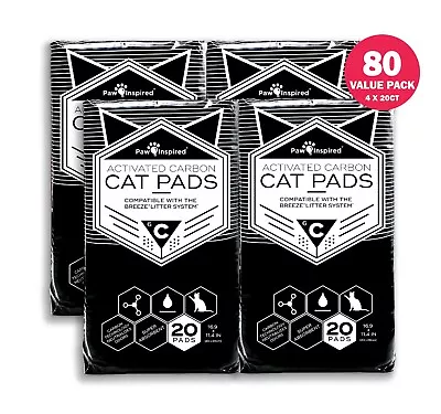 PERITAS 80ct Paw Inspired Cat Pads Activated Carbon Generic Breeze Tidy Cat Pads Refills