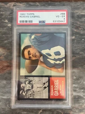 1962 Topps # 88 Roman Gabriel PSA 4 Los Angeles Rams Football Card - Image 1 of 2
