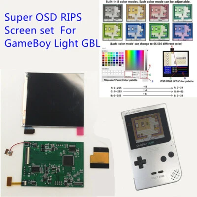 Super OSD RIPS LCD High Brightness iPS Backlight Kit For GameBoy Light GBL - Image 1 of 4