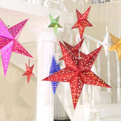 3D Paper Star Lantern Party Hanging Ornaments Pentagram Lampshade for Christmas - image 1 of 4