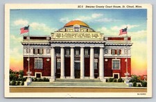 Stearns County Courthouse St. Cloud Minnesota Vintage Posted 1944 Postcard