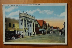 Gay White Way, Café, Fotostudio, York Beach, ME MAINE Postkarte - Bild 1 von 2