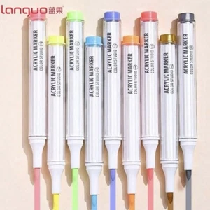Acrylic Marker Paint Pens - Big Bulk Discount - Languo Brush Tip - 9 Pack - Picture 1 of 25