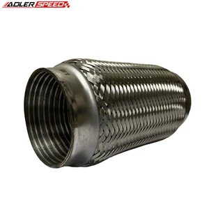 US 3.5" 89mm ID Exhaust Flex Pipe Stainless Steel Coupling Interlock 8" Length - Picture 1 of 8