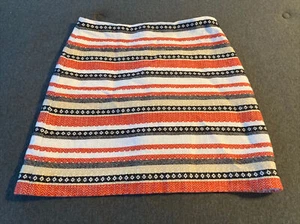 Ann Taylor Loft Striped Pencil Career Mini Short Skirt Women's Size 8 Textured. - Picture 1 of 11