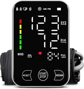 Blood Pressure Monitor Upper Arm for Home Use BP Machine 2x120 Reading with LED - Picture 1 of 7