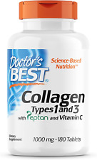 Doctor'S Best, Collagène Types 1 Et 3, Peptane & Vitamine C, 1.000Mg, 180 Compri