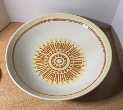 Vintage Royal China Yellow and Orange Serving Bowl Royal Ironstone 9” - Image 1 of 4