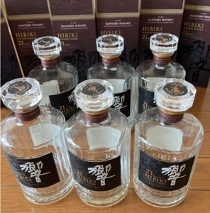 Suntory Hibiki 21 years whiskey empty bottle 6 bottles & cosmetic box 6 1d - Picture 1 of 7