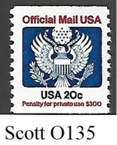 Scott 0135- 20 Cent Official Mail Stamp - MNH - Fine to very fine - Picture 1 of 1