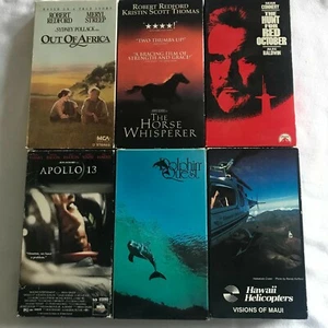 Set of 6 VHS - Out of Africa, Hunt for Red October, Horse Whisperer, Apollo 13.. - Picture 1 of 2