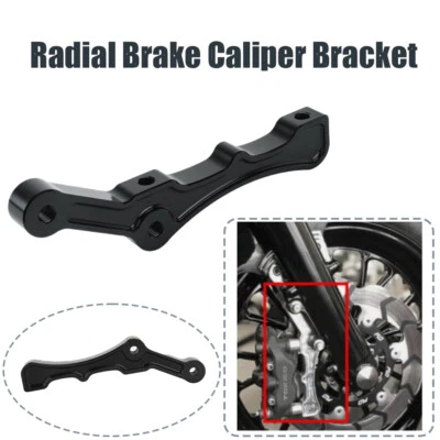 Adaptador de soporte de montaje de pinza de freno delantera radial negro para Harley Dyna Softail Foto 1 de 4