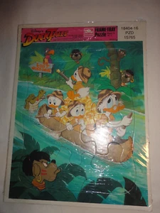 Ancien puzzle cadre-plateau Disney Canard Tales doré - Photo 1/2