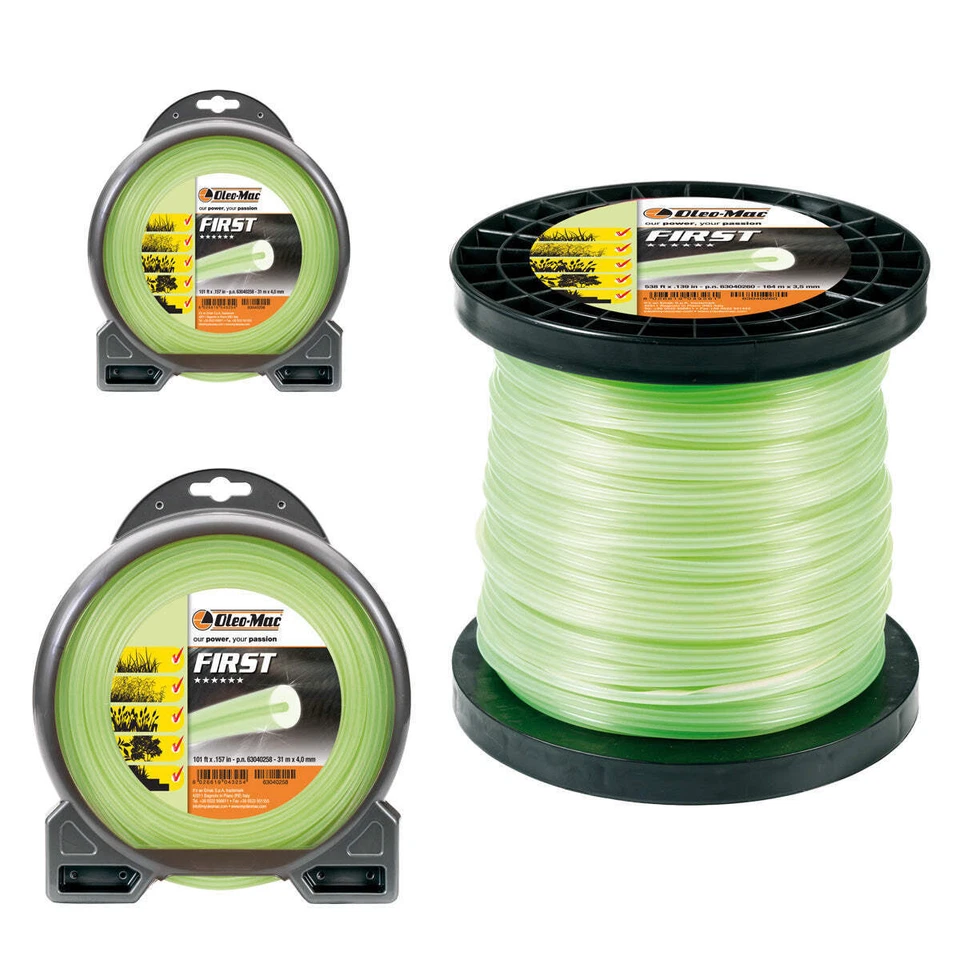 CASCIAROAGRICOLTURA BOBINA FILO DECESPUGLIATORE FIRST DIAMETRO 4 TONDO MT.126 OLEOMAC