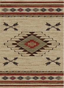 American Western Arrowhead Antique Brown Area Rug 5'3"x7'3 FREE SHIPPING - Picture 1 of 1