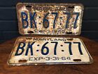 1964 Matched Pair Of Maryland License Plates