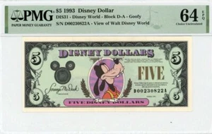 Dólar Disney 1993 $5 PMG 64 EPQ (dis31) - Imagen 1 de 2