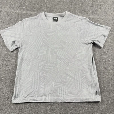 Camisa The North Face para mujer gris medio patrón geométrico cuello redondo caminata al aire libre Foto 1 de 4
