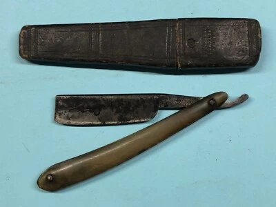 *WADE & BUTCHER* Maquinilla de afeitar recta, mango de cuerno, hoja de 15/16", ataúd (M1233) Foto 1 de 4