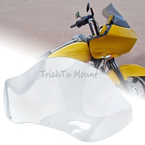 12.5'' Clear Wave Windshield Windscreen FOR HARLEY ROAD GLIDE CUSTOM FLTRX 10-13 - Picture 1 of 23