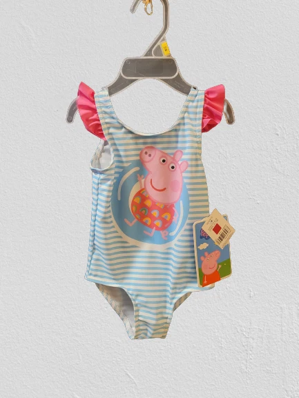 Toddler Girls Hasbro Peppa Pig Striped One Pc Swimsuit Select Your Size New - Image 1 of 1