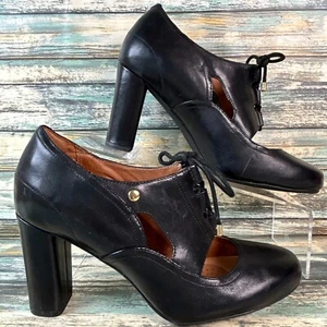 Clarks Womens 6.5M Black Lace Up Pumps Dress Formal Work Evening High Heel Shoes - Picture 1 of 13