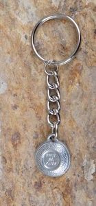 Clay Pigeon Target White Flyer Target Pewter Keychain Trap Shooting - Picture 1 of 3