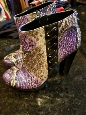 Just Cavalli Botín Plataforma Serpiente Púrpura Nuevo 8 Foto 1 de 4