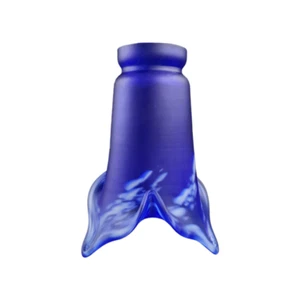 Paralume a tulipano Pate De Verre blu con collo aderente 53 mm - Foto 1 di 2