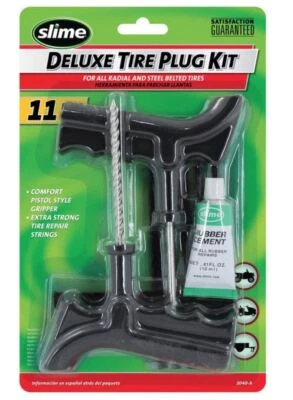 11 Piece Tire Repair Reamer Plug Kit Car Truck Pistol Grip Slime Deluxe 2040-A - Image 1 of 4