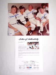 MICKEY MANTEL JOE DIMAGGIO WHITEY FORD BILLY PSA/DNA SIGNIERTES FOTO AUTOGRAMM - Bild 1 von 10