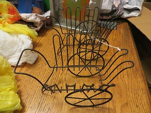 2 SWEET Small Vintage Metal Wire Carts Wheelbarrows For Plants or Decorative - Picture 1 of 5