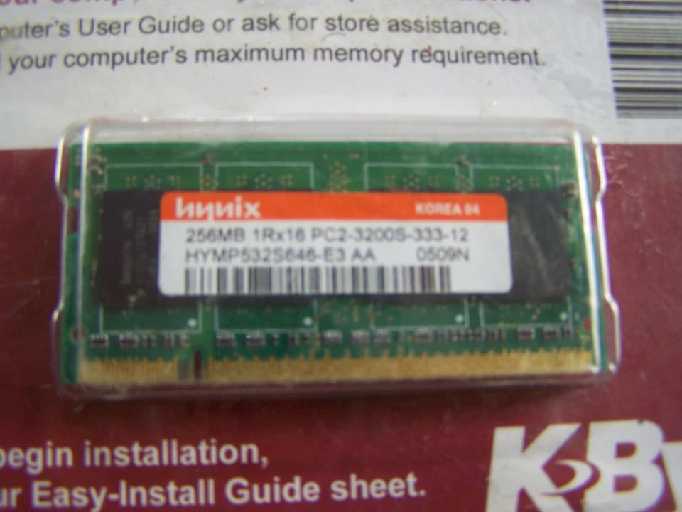 Hynix 256 MB 1Rx16 PC2-3200S-333-12 HYMP532S646-E3 AA 0509N Memory RAM - Image 1 of 4