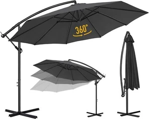 Sonnenschirm Ø300 cm mit Kurbel Ampelschirm Gartenschirm UV-Schutz Wasserdicht - Bild 1 von 10