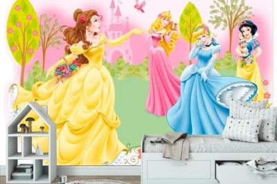 Обои детские Disney Princess для комнаты девочек современный настенный дизайн большие фрески - Изображение 1 из 3