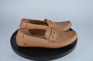 Mocasines de conducción Lacoste Concours-Craft para hombre de cuero tostado talla 8 - Imagen 1 de 9