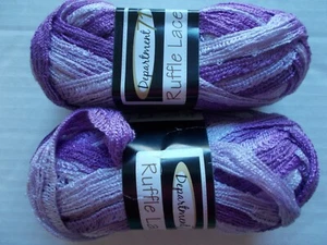 Department 71 Ruffle Lace mesh yarn, Amethyst (lavender), lot of 2 (28 yds each) - Picture 1 of 2