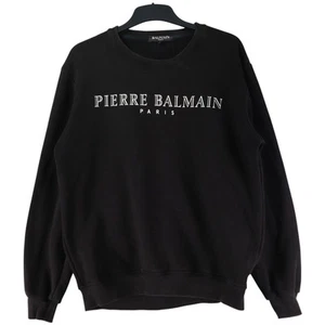 Balmain Herren Sweatshirt Gr. XL Schwarz Langarm Rundhals 100% Baumwolle - Bild 1 von 8