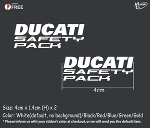 2x Ducati Safety Pack 4cm Stickers Reflective Motorcycle Decals Best Gifts - Picture 1 of 1