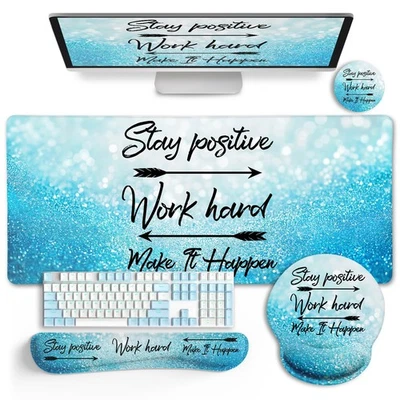 Desk Mat Pad, XXL Large Gaming Mouse Pad with Wrist Rest Wrist Support, Ergon... - Image 1 of 4