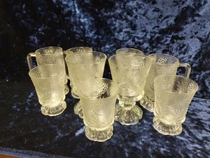 Juego de (9) vasos vintage Tiara Indiana cono de pino ponderosa - Imagen 1 de 9