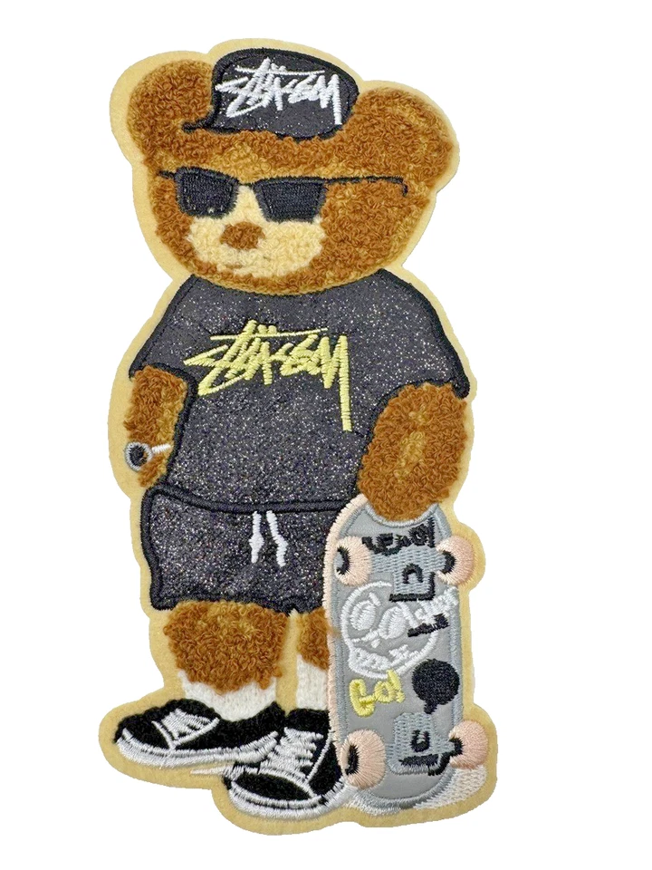 POLO RALPH LAUREN EXTRA LARGE SEW ON SKATEBOARD SHINING BEAR PATCH RARE #17 !!!! - Image 1 of 1