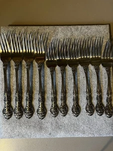 F. B. Rogers Silver Co Stainless Steel French Rose Dessert Salad Fork (10) Japan - Picture 1 of 8