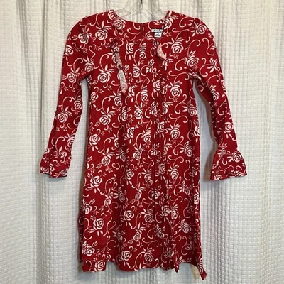 Hartstrings Girls Size 8 Red Floral Roses Printed Corduroy Dress Long Sleeve - Image 1 of 4