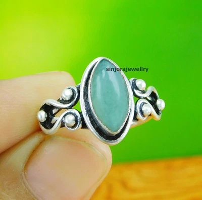 Anello regalo fatto a mano in argento sterling 925 con pietre preziose di... - Immagine 1 di 4