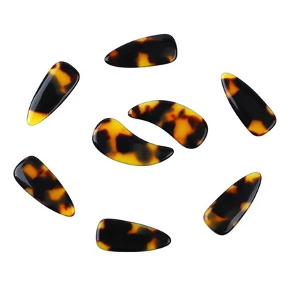 (Tortoiseshell Color)POENVFPO Guzheng Finger Picks 8Pcs Silicone Polymer - Image 1 of 4