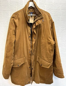 Gant braune Vintage Wachs Baumwolle Jacke wattierte Kapuze im Kragen Gr. L Preloved - Bild 1 von 9